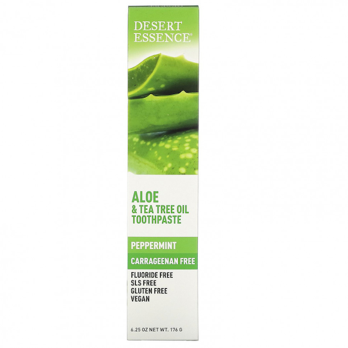 Desert Essence, зубная паста с алоэ и маслом чайного дерева, с мятным вкусом, 176 г (6,25 унции) #1