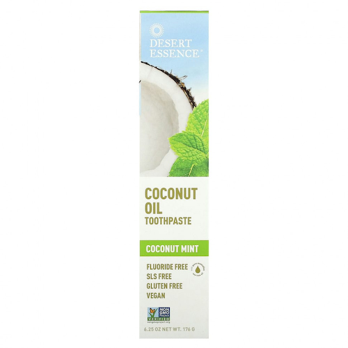 Desert Essence, Зубная паста с кокосовым маслом, Кокос и мята, 6,25 унции (176 г) #1