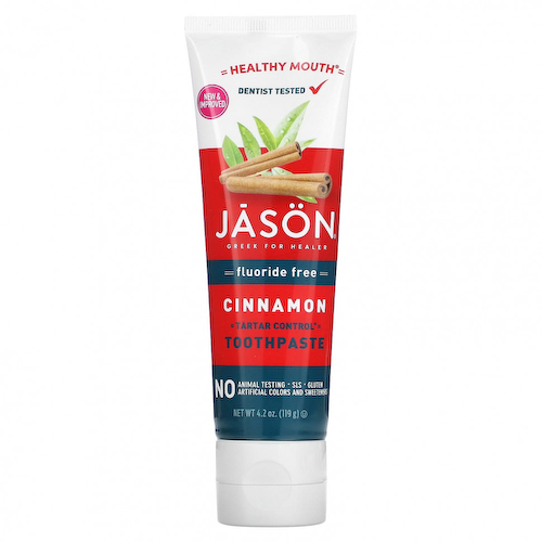 Jason Natural, Healthy Mouth, зубная паста, предупреждающая появление зубного камня, без фторида, с корицей, 119 г (4,2 унции) #1