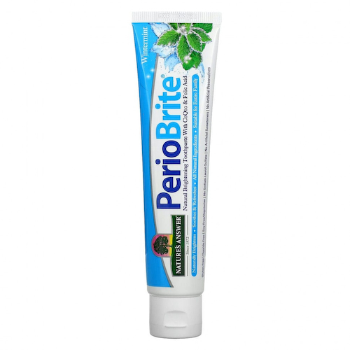 Nature's Answer, PerioBrite, натуральная отбеливающая зубная паста с коэнзимом Q10 и фолиевой кислотой, корица и мята, 113,4 г (4 унции) #1
