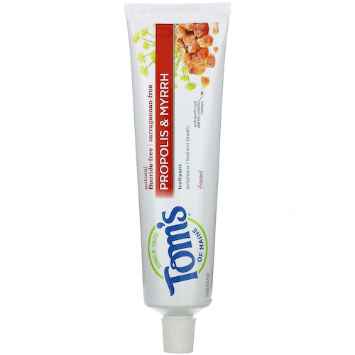 Tom's of Maine, зубная паста против налета с прополисом и миррой, без фторида, фенхель, 155,9 г (5,5 унции) #1