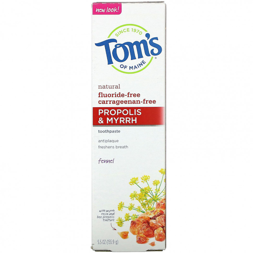Tom's of Maine, зубная паста против налета с прополисом и миррой, без фторида, фенхель, 155,9 г (5,5 унции) #1
