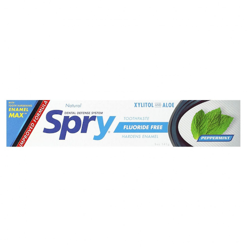 Xlear, Spry Toothpaste, Anti-Plaque Tartar Control, Fluoride Free, Natural Peppermint, 5 oz (141 g) #1