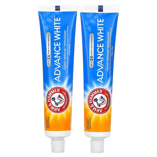Arm & Hammer, Advance White, Extreme Whitening Toothpaste, Clean Mint, Twin Pack, 6.0 oz (170 g) Each #1