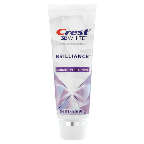 Crest, 3D White, Brilliance, зубная паста с фтором, яркая перечная мята, 3 пакетика по 99 г (3,5 унции) #1