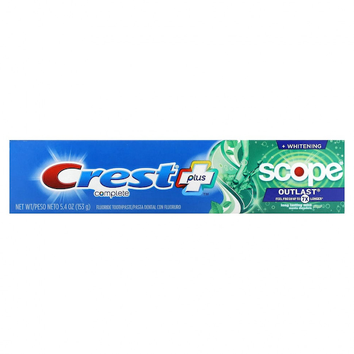 Crest, Complete, Scope, Outlast Plus Whitening, зубная паста с фторидом, мята, 153 г (5,4 унции) #1