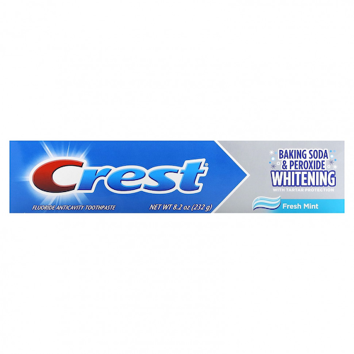 Crest, Пищевая сода и отбеливающая зубная паста с фтором, свежая мята, 232 г (8,2 унции) #1