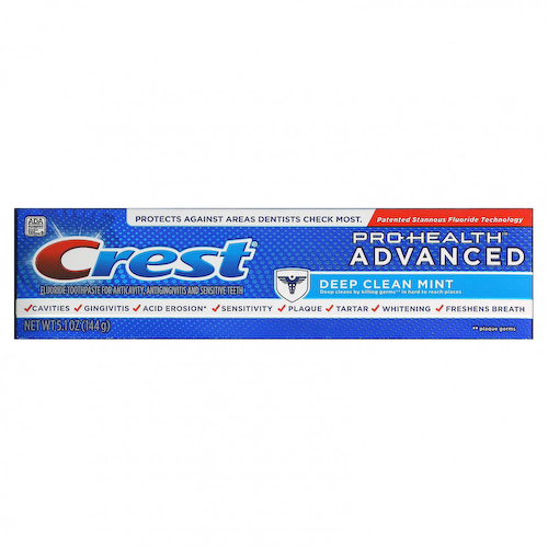 Crest, Pro-Health Advanced, зубная паста с фтором, глубокое очищение и мята, 144 г (5,1 унции) #1