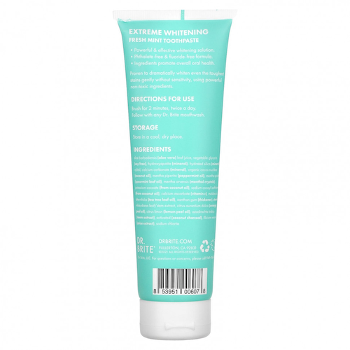 Dr. Brite, Extreme Whitening Toothpaste, активированный уголь, свежая мята, 142 г (5 унций) #1