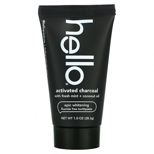 Hello, Fluoride Free Whitening Toothpaste, Activated Charcoal, 1 oz (28.3 g) #1