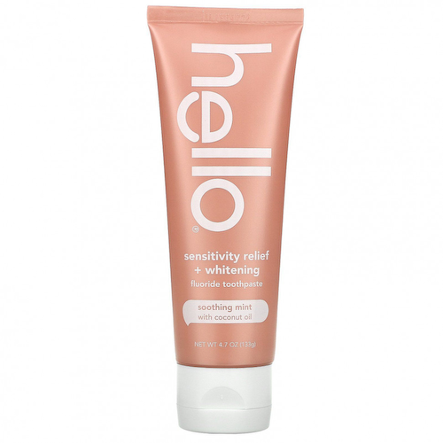 Hello, Sensitivity Relief + Whitening Fluoride Toothpaste, Soothing Mint with Coconut Oil, 4.7 oz (133 g) #1