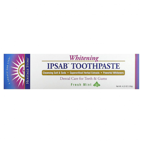 Heritage Store, IPSAB, Отбеливающая зубная паста, Свежая мята, 4,23 унции (120 г) #1
