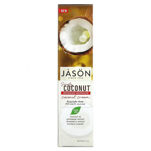 Jason Natural, Simply Coconut, отбеливающая зубная паста, кокосовый крем, 119 г (4,2 унции) #1