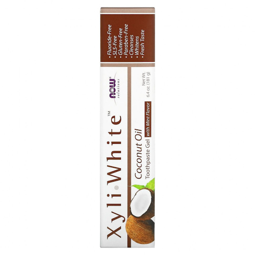 NOW Foods, Solutions, XyliWhite, зубная гель-паста с кокосовым маслом, мята, 181 г (6,4 унции) #1