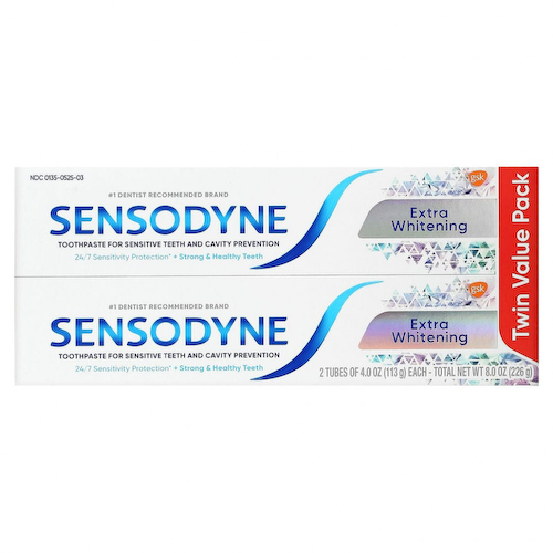 Sensodyne, Отбеливающая зубная паста с фтором, двойная упаковка, 2 тюбика по 113 г (4 унции) #1