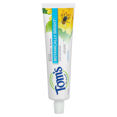 Tom's of Maine, Natural Botanically Bright Whitening Toothpaste, без фтора, перечная мята, 133 г (4,7 унции) #1