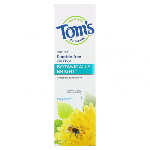 Tom's of Maine, Natural Botanically Bright Whitening Toothpaste, без фтора, перечная мята, 133 г (4,7 унции) #1