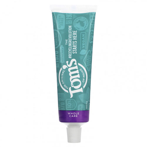 Tom's of Maine, Whole Care, Natural Anticavity Toothpaste with Fluoride, Peppermint, 4.0 oz (113 g) #1
