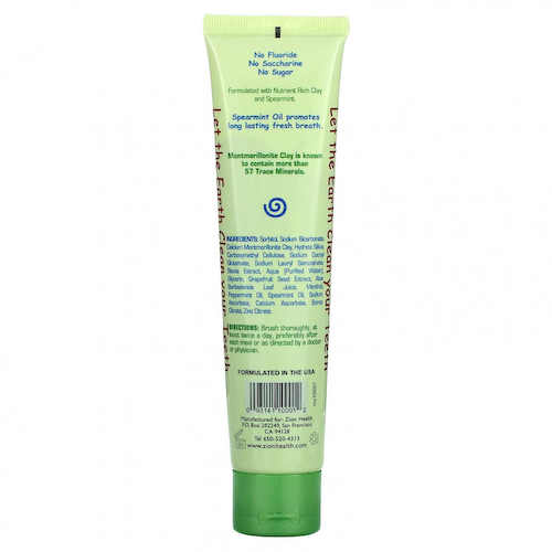 Zion Health, ClayBrite Original, минеральная зубная паста, натуральная мята, 120 г (4 унции) #1