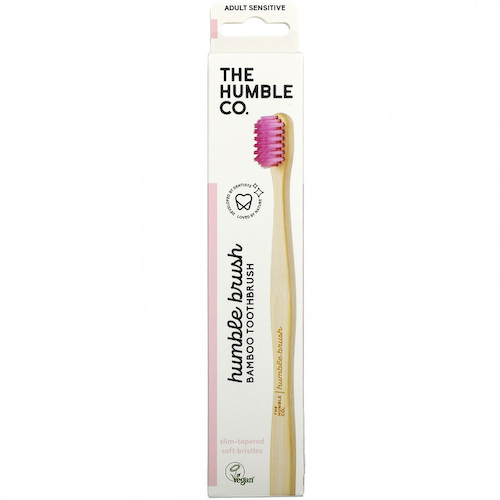 The Humble Co., Humble Bamboo Toothbrush, для взрослых чувствительных людей, розовый цвет, 1 зубная щетка #1