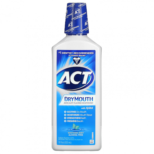 Act, Dry Mouth, фторсодержащий ополаскиватель для рта с ксилитолом, без спирта, успокаивающая мята, 532 мл (18 жидк. унций) #1