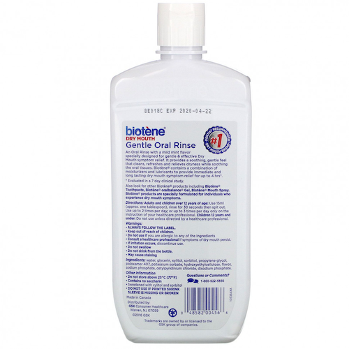 Biotene Dental Products, Dry Mouth, деликатный ополаскиватель для полости рта, «Нежная мята», 473 мл #1