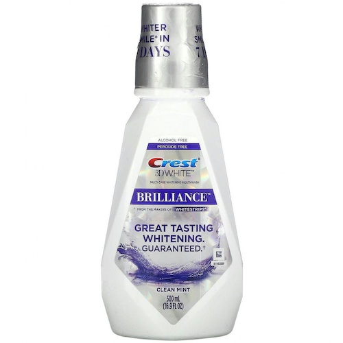 Crest, 3D White Brilliance, отбеливающий ополаскиватель для рта, без спирта, чистая мята, 500 мл (16,9 жидких унций) #1