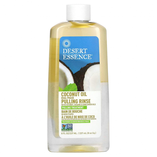 Desert Essence, двухфазное кокосовое масло, полоскание протягиванием, 236 мл (8 жидк. унций) #1