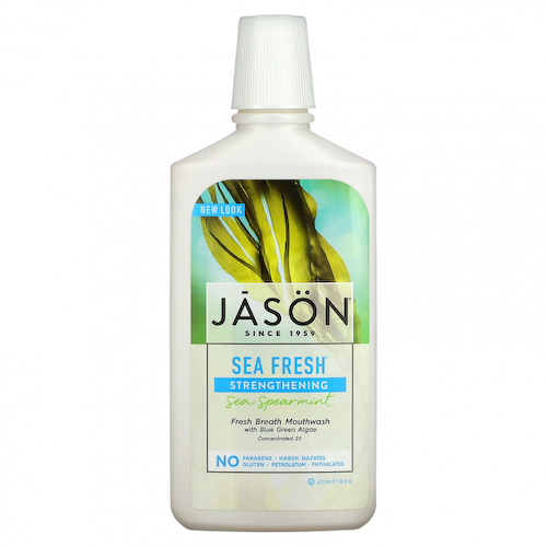 Jason Natural, Sea Fresh Strength, ополаскиватель для полости рта «Свежее дыхание», морская мята, 473 мл (16 жидк. Унций) #1