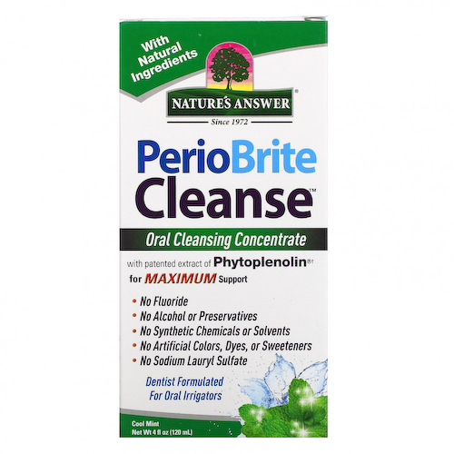 Nature's Answer, PerioBrite Cleanse, концентрат для полоскания рта, освежающая мята, 120 мл (4 жидк. унции) #1