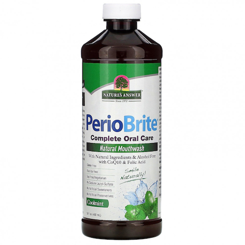 Nature's Answer, PerioBrite, натуральный ополаскиватель для полости рта, прохладная мята, 480 мл (16 жидк. унций) #1