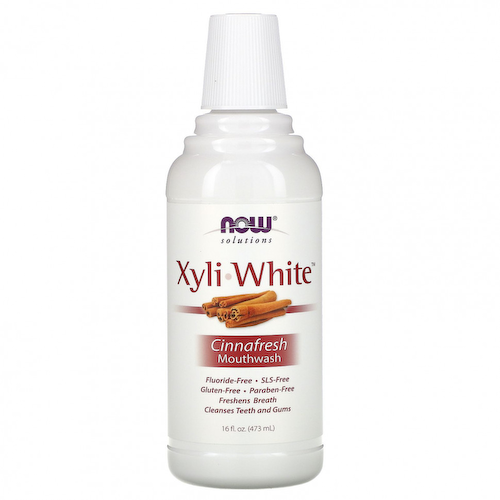 NOW Foods, Ополаскиватель для полости рта XyliWhite, свежесть корицы, 16 жидких унций (473 мл) #1