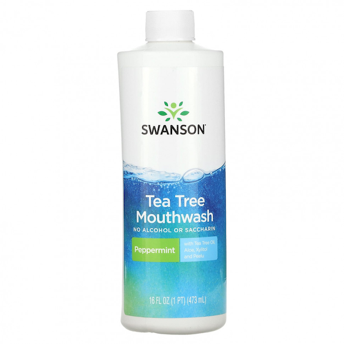 Swanson, Жидкость для полоскания рта Tea Tree, перечная мята, 473 мл (16 жидк. Унций) #1