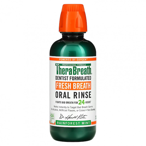 TheraBreath, Fresh Breath, Ополаскиватель для полости рта, мята из тропических лесов, 16 жидких унций (473 мл) #1