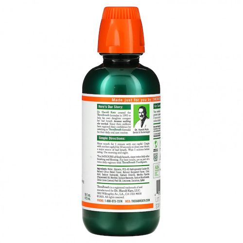 TheraBreath, Fresh Breath, Ополаскиватель для полости рта, мята из тропических лесов, 16 жидких унций (473 мл) #1