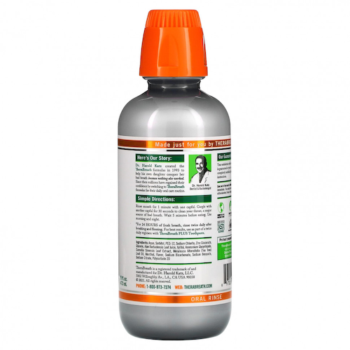 TheraBreath, Plus Maximum Strength Fresh Breath, ополаскиватель для полости рта, перечная мята, 473 мл (16 жидк. Унций) #1