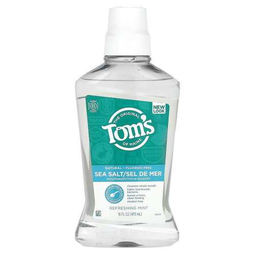 Tom's of Maine, Жидкость для полоскания рта с морской солью, без фтора, освежающая мята, 473 мл (16 жидк. Унций) #1
