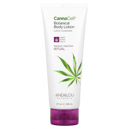 Andalou Naturals, CannaCell, растительный лосьон для тела, ритуальный, пачули + базилик и мята, 236 мл (8 жидк. Унций) #1