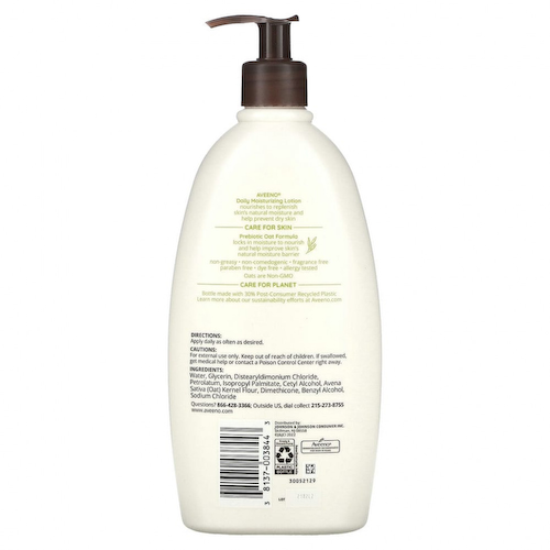 Aveeno, увлажняющий лосьон для ежедневного применения, без отдушки, 532 мл (18 жидк. унций) #1
