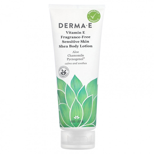DERMA E, Лосьон для тела ши для чувствительной кожи с витамином Е, без отдушек, 227 мл (8 жидк. Унций) #1