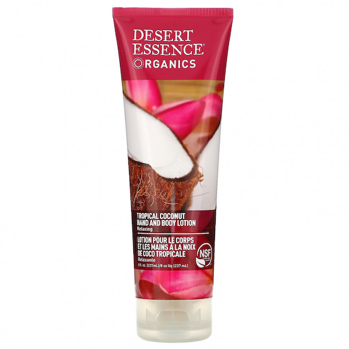 Desert Essence, Органический лосьон для рук и тела, тропический кокос, 8 жидких унций (237 мл) #1