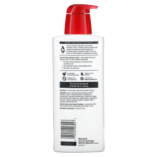 Eucerin, Ежедневное увлажнение, Лосьон, без запаха, 16.9 ж. унций (500 мл) #1