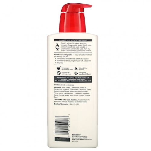Eucerin, Успокаивающий лосьон для кожи, без отдушек, 500 мл (16,9 жидк. унций) #1