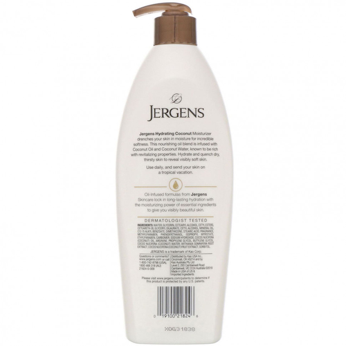Jergens, Hydrating Coconut, увлажняющий лосьон с маслом кокоса, 496 мл #1