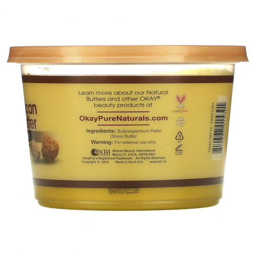 Okay Pure Naturals, Масло африканского ши, гладкое желтое, 13 унций (368 г) #1