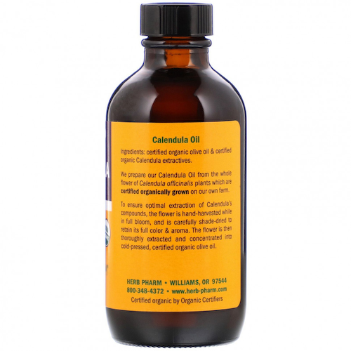 Herb Pharm, Органическое масло календулы, 4 жидких унции (120 мл) #1