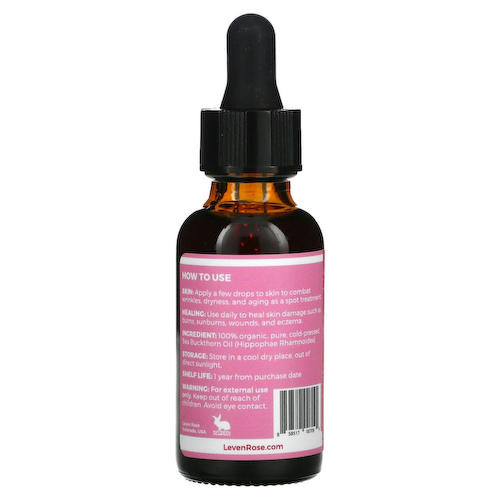Leven Rose, 100% чистое и органическое, масло семян облепихи, 30 мл (1 жидк. Унция) #1