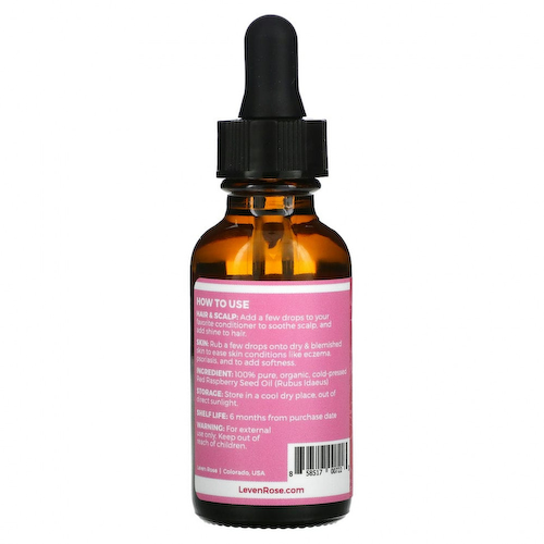 Leven Rose, 100% чистое и органическое масло семян малины, 30 мл (1 жидк. унция) #1