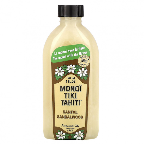 Monoi Tiare Tahiti, Monoi Tiki Tahiti, Сандаловое дерево, 4 жидких унции (120 мл) #1