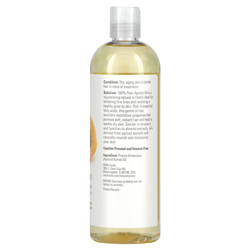 NOW Foods, Solutions, Apricot Oil, 16 жидких унций (473 мл) #1